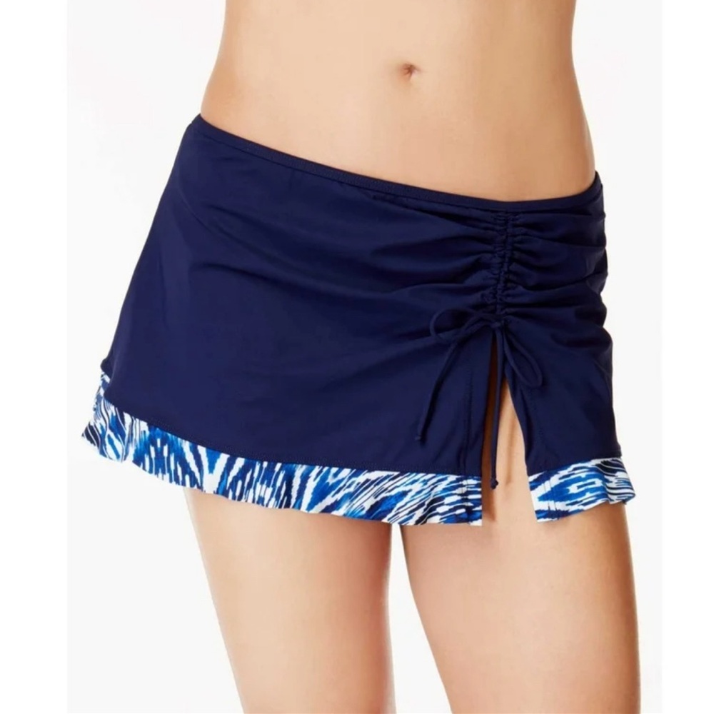 Profile by Gottex Women's Java Skirted Swimsuit Navy, Size 16